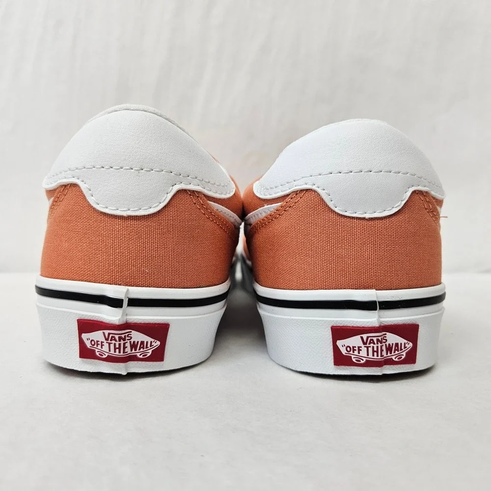 Vans Brooklyn Ls Canvas Sneakers VN000D7UEMR Coral Rust White Womens Size 9.5